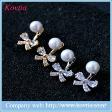 Seattle seahawks charms zircon bowknot earrings white pearl stud earrings